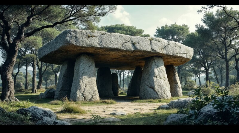 Imagen conceptual de Construcciones megalíticas y prehistóricas, generada con Magnific; no representa un establecimiento o lugar real.
