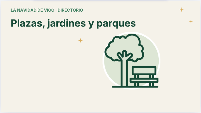 Plazas, jardines y parques
